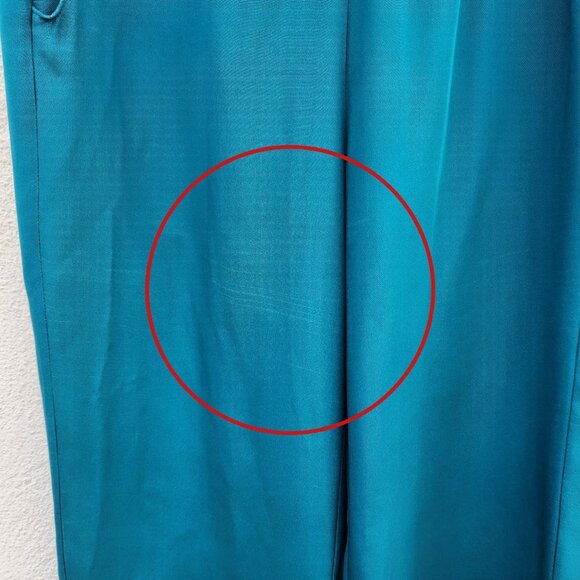 FIORLA Forte Split Hem Turquoise Silk Pants - Picture 7 of 8